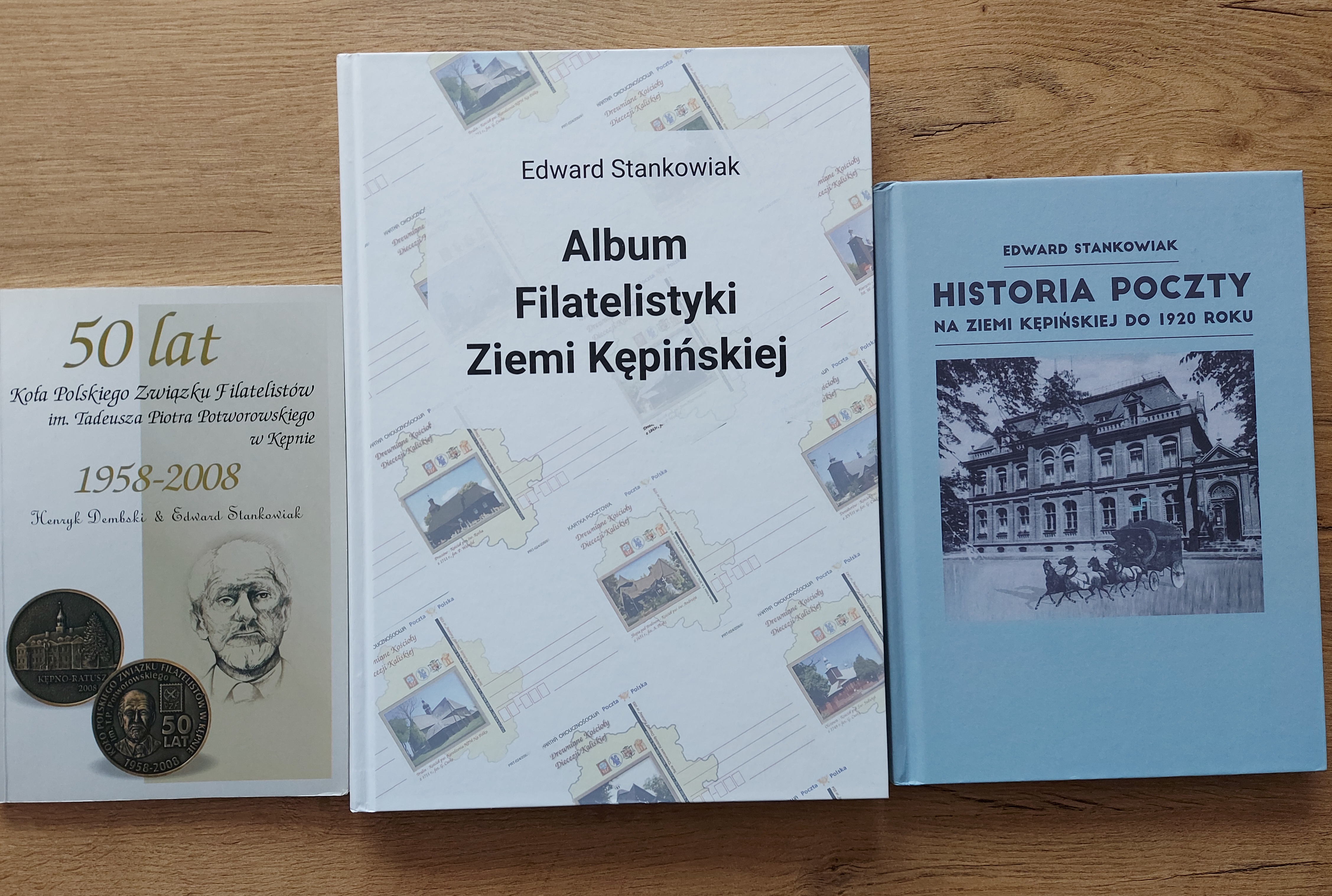 trzy okładki książek Edwarda Stankowiaka